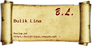 Bulik Lina névjegykártya