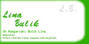 lina bulik business card